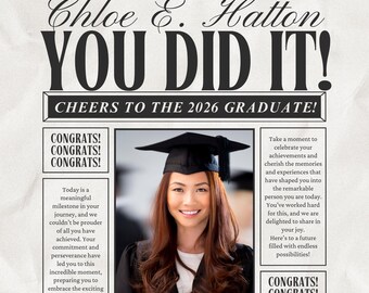 Graduation News 2026 Class of 2026 Canva Template DIGITAL DOWNLOAD