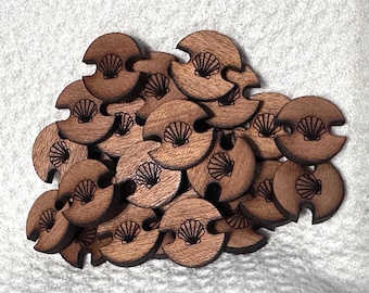 Custom Wooden Pom-Pom Buttons for Handmade Beanies (3/4") with Your Simple Image or Logo