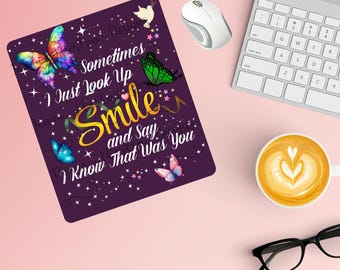 Custom Butterfly Memorial Mouse Pad – Remembrance Gift for Desk