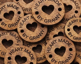 Custom Personalized Wood Buttons / Knit & Crochet Tags