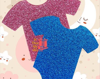 Glitter Acrylic Baby Onesie Cutout: Pink or Blue, Custom Sizes
