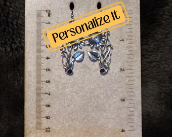 Personalized Earring Display Stand With Measuring Ruler in Inches and Centimeters