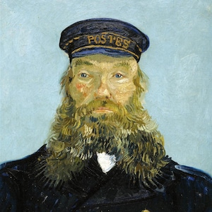 Vincent Van Gogh Portrait of Postman Roulin, Oil Painting Reproduction, home decor wall decor, oil on canvas paintings, portrait art