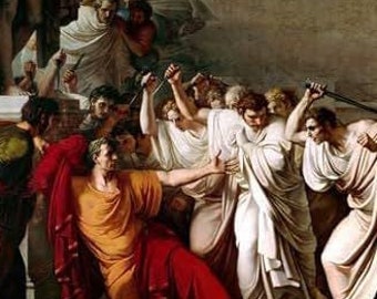 Vincenzo Camuccini, La muerte de Julio César, reproducción de pintura al óleo