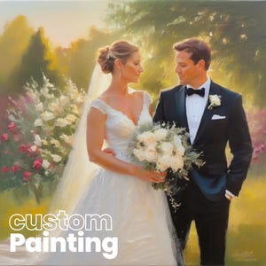 Custom Wedding Oil Painting on Canvas, Custom Portrait Painting, Couple Portrait Painting from Photo, Custom Anniversary Gift,Christmas Gift