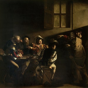Caravaggio The Calling of Saint Matthew, Oil Painting Reproduction, Framed Painting, oil painting on canvas, home decor wall art