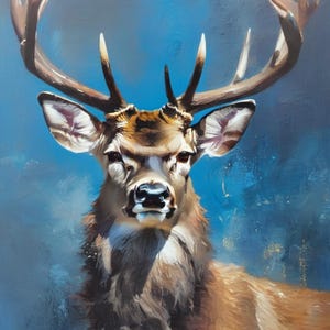 Majestic Deer Painting, Wildlife Art, Canvas painting Deer Wall Decor, Abstract Deer Wall Ar, Living Room Wall Art, Home Decor Gift
