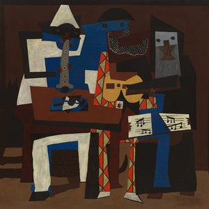 Pablo Picasso Three Musicians, Oil Painting Reproduction, Cubism art, home decor wall art, oil painting on canvas