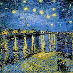 Vincent Van Gogh Starry Night Over The Rhone, Oil Painting Reproduction, Framed painting, oil painting on canvas, home decor wall art