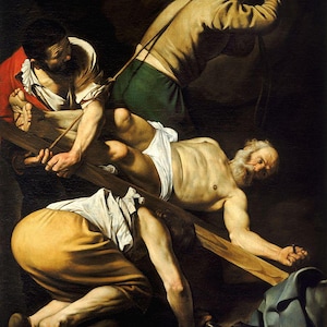 Caravaggio Crucifixion of Saint Peter, Oil Painting Reproduction, oil painting on canvas, Framed painting, Home decor wall art