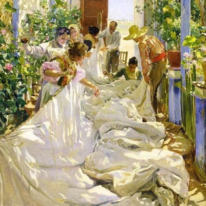 Joaquin Sorolla näht das Segel 1896, Ölgemälde Reproduktion, Gemälde mit Rahmen, Öl auf Leinwand Gemälde, Wohnkultur, Wandkunst,