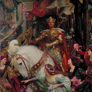Frank Bernard Dicksee The Two Crowns 1900, Oil Painting Reproduction, oil on canvas painting, Home decor wall art, Living room decor