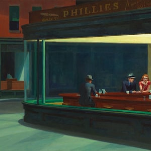 Edward Hopper Impression sur toile Soir Bleu (1914) - Décoration murale