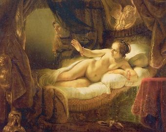 Rembrandt Danae, Oil Painting Reproduction, Framed Painting, home decor wall art, oil painting on canvas