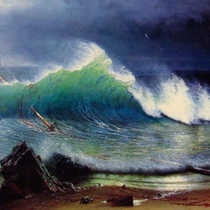 Albert Bierstadt The Shore of the Turquoise Sea, Oil Painting Reproduction, Framed Painting, Home decor wall art,