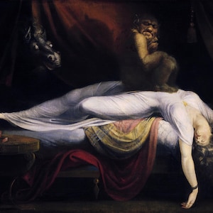 Johann Henry Fuseli The Nightmare 1781 Oil Painting Reproduction, Framed Painting, oil on canvas paintings, home decor wall art,