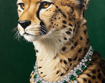 キャンバスに描かれたドーベルマンのオリジナル油絵、犬の肖像画の壁