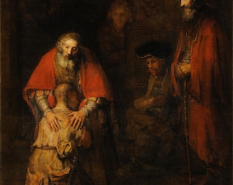 Rembrandt The Return Of The Prodigal Son, Oil Painting Reproduction, canvas wall art painting, home decor wall art, living room decor