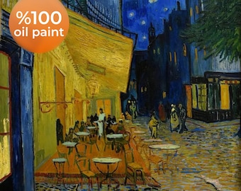 Vincent Van Gogh Cafe Terrace At Night, Oil Painting Reproduction, home decor wall art, framed painting,