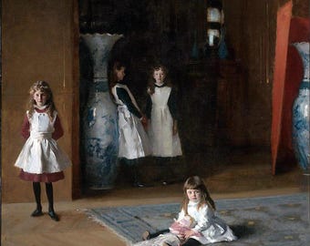 Die Töchter von Edward Darley Boit, John Singer Sargent, gerahmte Ölgemälde-Reproduktion