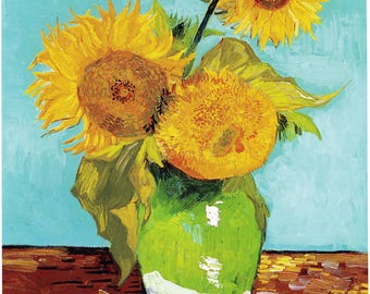 Vincent Van Gogh ゴッホ　ひまわり 油彩画 Vincent-van-Gogh_Vase-with-