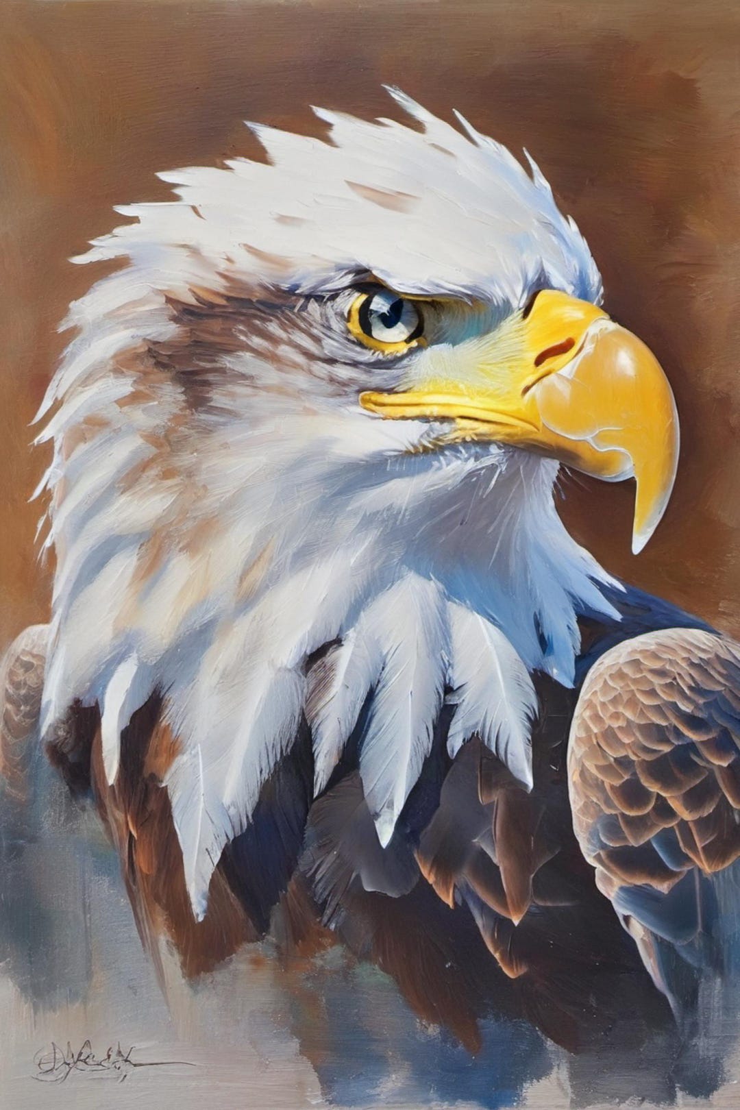 Hand-painted Bald Eagle Oil Painting, Wildlife Canvas Wall Art - Etsy