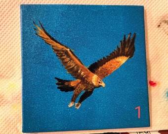 Wedge Tailed Eagle, Australian Art (4"x4")
