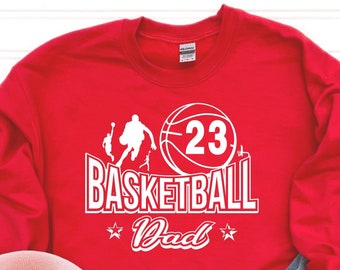 Dad T-Shirt/Basketball Dad Sweatshirt/Custom Number Basketball Sweatshirt/High School Basketball Spirit