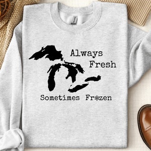 Immer frisch manchmal gefrorenes Shirt, lustiges Mikrowellen-Shirt, grünes Shirt, Lake Mikrowellen-Hemd, Winter-Hemd