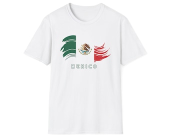 Mexico Flag Brushstroke T-Shirt | Mexican Crest Graphic Tee