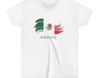 Camiseta com estampa da bandeira do México | Camiseta infantil com o brasão mexicano
