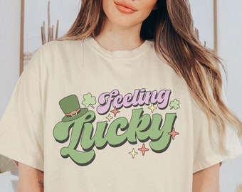 St. Patrick's Day Shirt, Retro St. Patrick's Day, Feeling Lucky Shirt, St. Patrick's Day Tee, Groovy Graphic Tee, Lucky Tee, Lucky Shirt