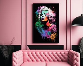 Marilyn Monroe in watercolor painting of Marilyn Monroe