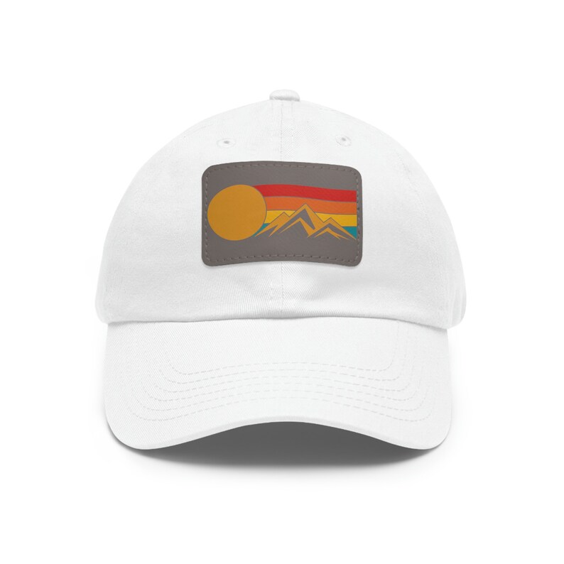 Retro Mountain Outdoors Sunset Hat, Mountain Range Camping Hat, Unisex Hat image 2