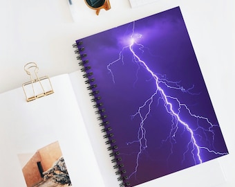 Lightning Strike Nature Journal Notebook,  Diary Notebook, Study Notebook, Ruled Line