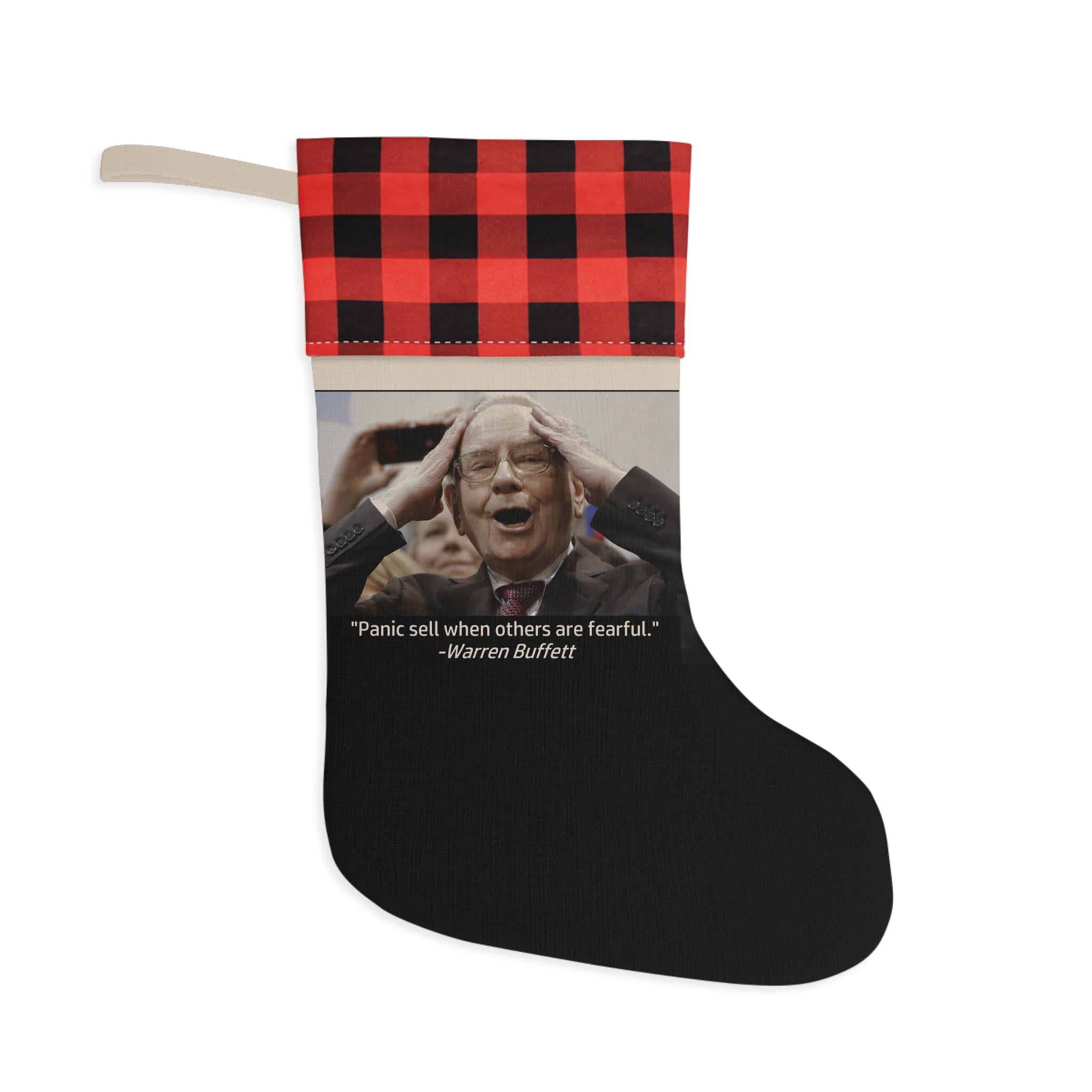 Panic Sell When Others Are Fearful Warren Buffett Crypto Stocks Stonks Trader Investor Meme Christmas Xmas Holiday Holiday Stocking Gift