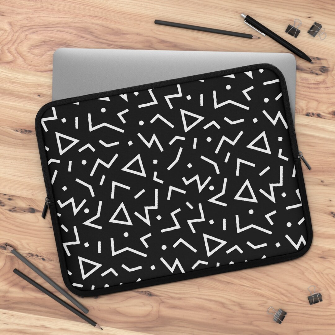 Retro 80s 90s Pattern Nostalgic Graphic Laptop Sleeve, Computer Case ...
