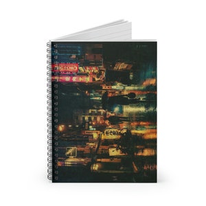 Rainy Tokyo Street Reflection | Spiral Notebook