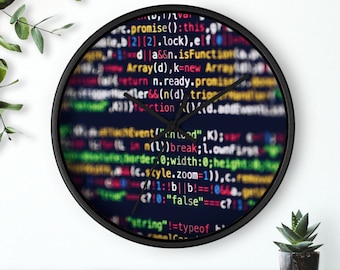 Coder Programmer Tech AI Computer Science 10" Clock Aesthetic Wall Art Hanging Home Office Decor, Fast and Free Shipping