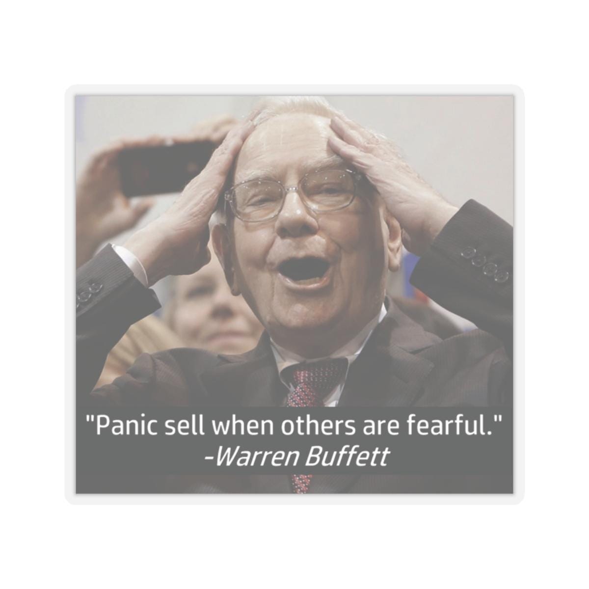 Panic Sell When Others Are Fearful Warren Buffett Crypto Stocks Stonks  Trader Investor Meme Waterbottle MacBook Guitar Case Stickers - Etsy