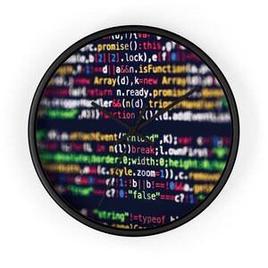 Coder Programmer Tech AI Computer Science 10" Clock Aesthetic Wall Art Hanging Home Office Decor, Fast and Free Shipping image 2