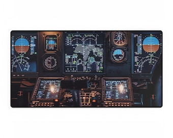 Flugzeug im Flugzeug-Cockpit Mauspad: Luftfahrt Tech Büro Dekor