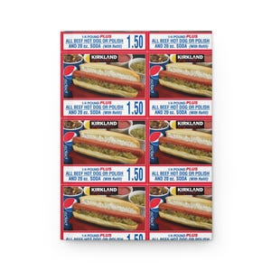 Costco All Beef Hotdog Mam tego psa we mnie 1,50 20 oz Soda Meal Refill Kirkland Special Meme Twarda oprawa Dziennik do nauki Notatnik matowy