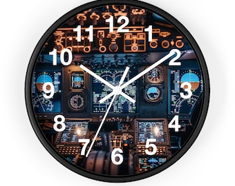 Inspire Aviation Airplane Cockpit Avionics Wall Clock, Office Wall Clock, Wall Art, Fast and Free Shipping