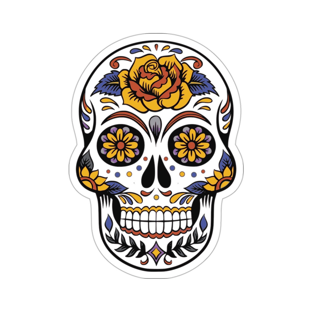 Calabera Sticker Mexican Sugar Skulls Calavera Day of the Dead Día De Muertos Vinyl ...