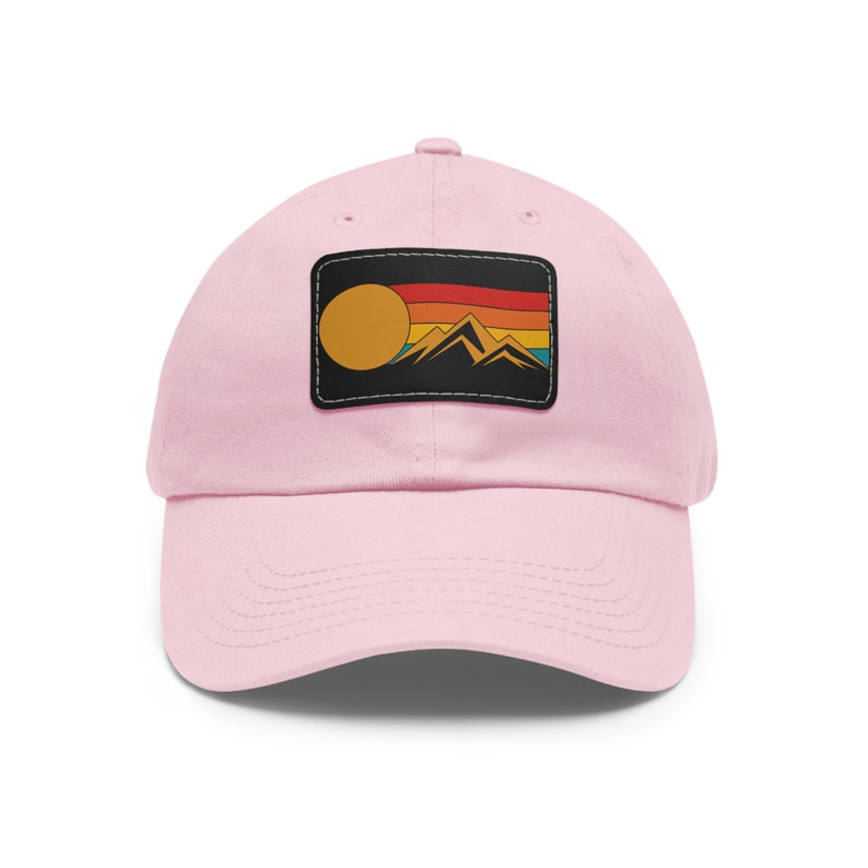Retro Mountain Outdoors Sunset Hat, Mountain Range Camping Hat, Unisex Hat image 7