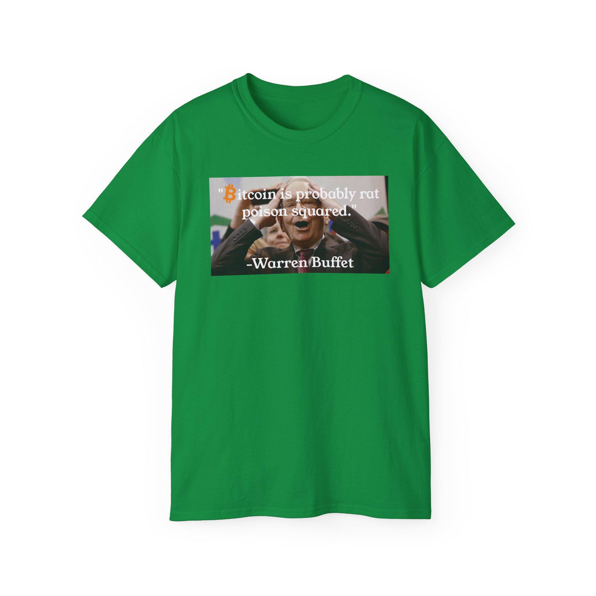 ビットコインはおそらくネズミ毒の2乗 ウォーレン・バフェット 投資家 トレーダー 株式 暗号市場 バークシャー・ハサウェイ ミーム ユニセックス  コットンTシャツ ギフト - Etsy 日本