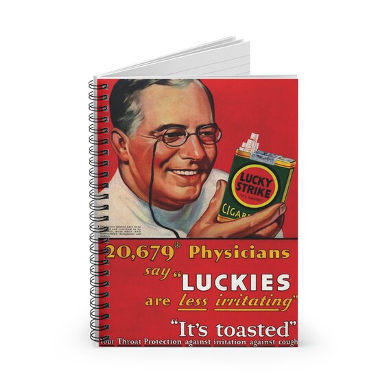 Vintage Luckies Physician Doctor Smoking Cigarette Propaganda Ad Diary  Journal Study Notebook, Ruled Line