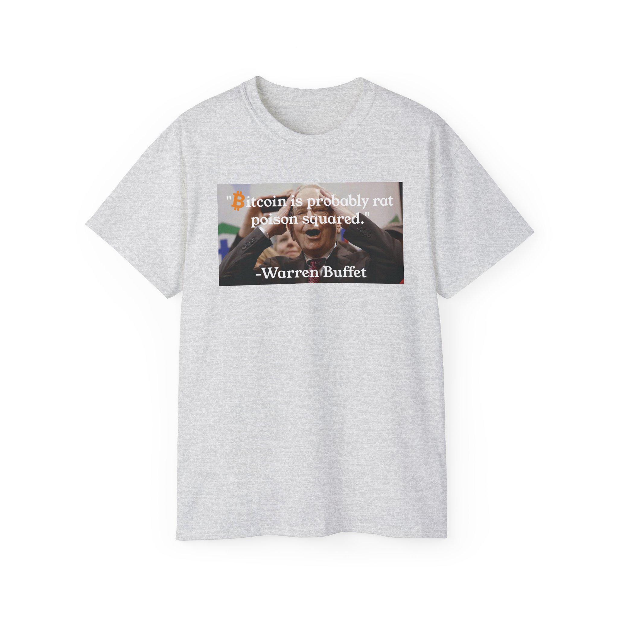 ビットコインはおそらくネズミ毒の2乗 ウォーレン・バフェット 投資家 トレーダー 株式 暗号市場 バークシャー・ハサウェイ ミーム ユニセックス  コットンTシャツ ギフト - Etsy 日本