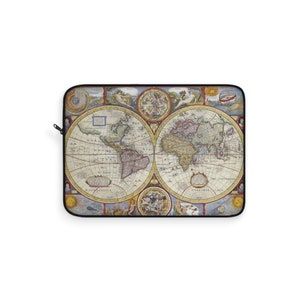 Funda protectora para portátil con mapa vintage del globo del Atlas del Viejo Mundo de geografía rara